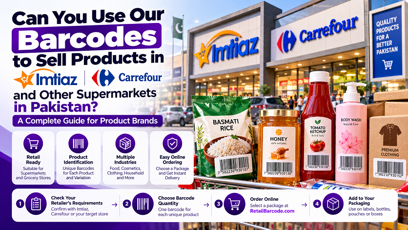 Can You Use Our Barcodes to Sell Products in Imtiaz, Carrefour and Other Supermarkets in Pakistan?